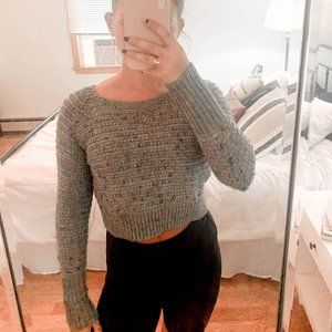 Grey Longsleeve Cropped Sweater
